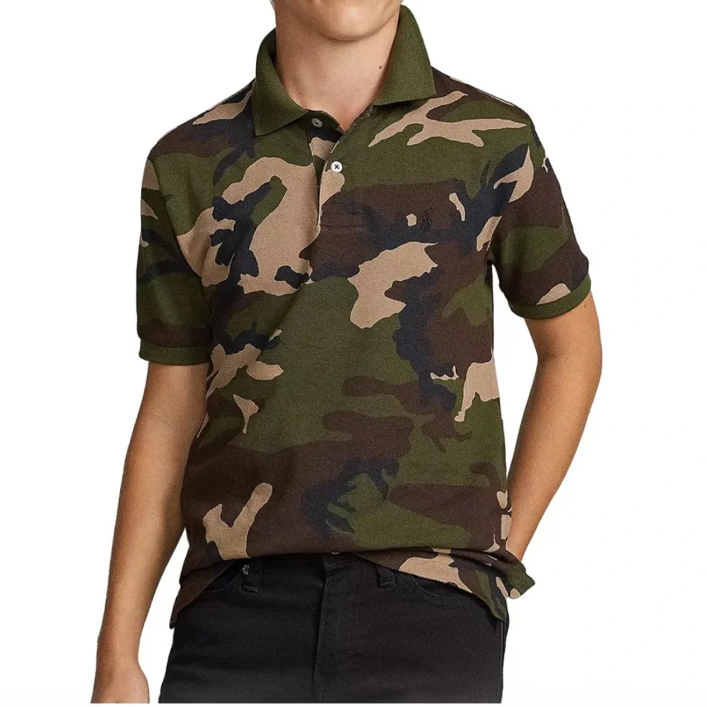 Polo by Ralph Lauren Boys' Camo Polo Shirt - Green, Brown, Black L 14-16 - Picture 13 of 16